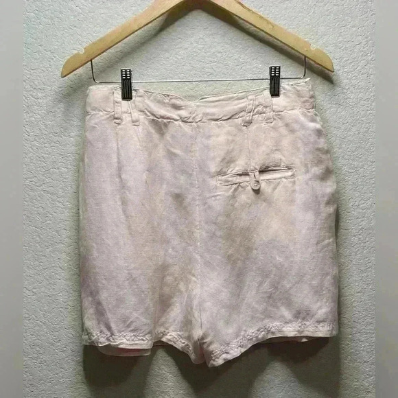 Free People Calla Pleated Linen Blend Trouser Shorts Pink Size 6  NWT - Picture 4 of 7